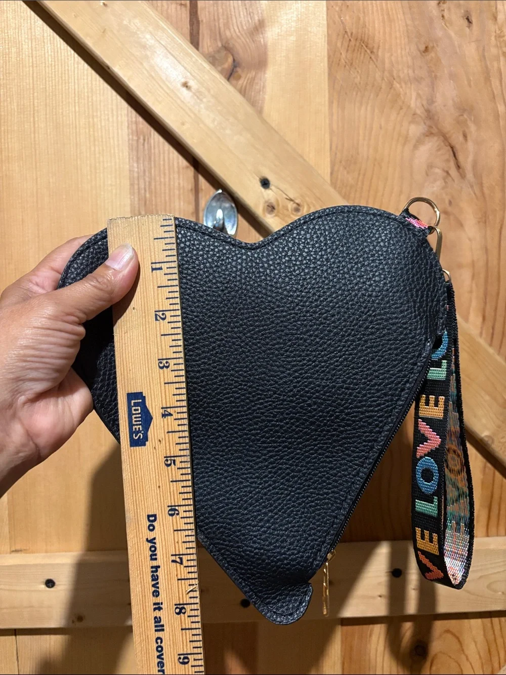 Black Heart-Shaped Wristlet Pouch - Women Accessories